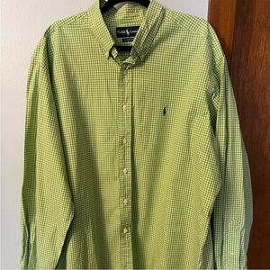 Ralph Lauren Lime Green Gingham Men's Shirt